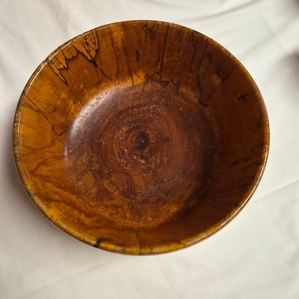 Spalted Maple Bowl, Hand-Turned Wood Bowl, Artisan‎ Wooden Centerpiece